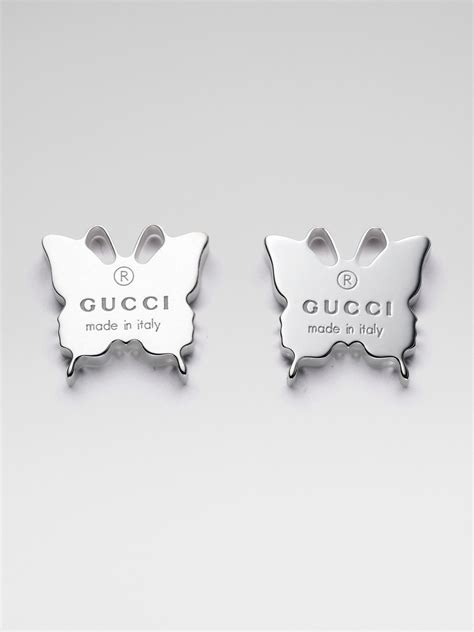 gucci silver butterfly earrings